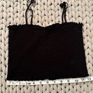 Black stretch crop top L